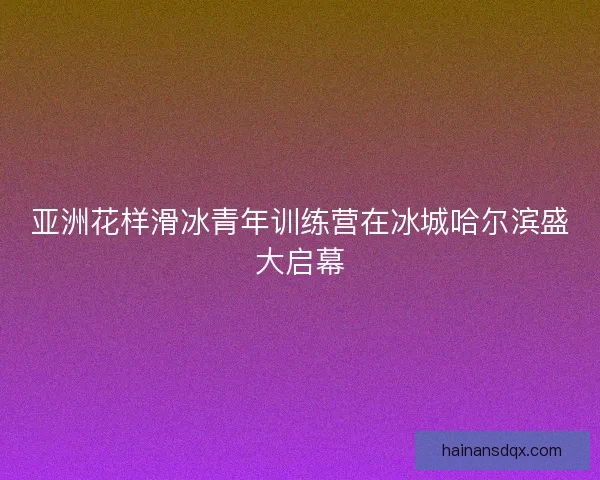 亚洲花样滑冰青年训练营在冰城哈尔滨盛大启幕